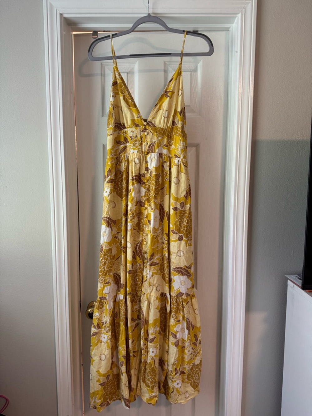NWT Abercrombie & Fitch Floral Tiered Maxi Dress | Spaghetti Strap | Size M